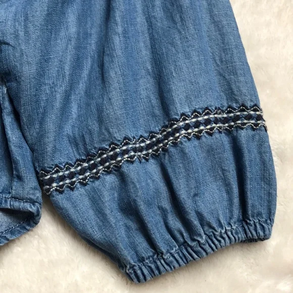 Gap Boho Embroidered Peasant Top Medium Balloon Sleeve - Picture 4 of 13